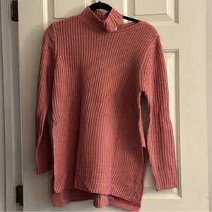 Harlow and Rose Asymmetric Neckline Pink Sweater